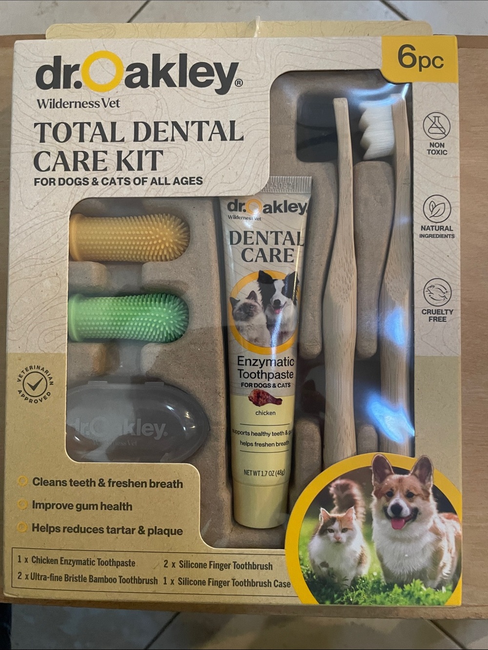Dr. Oakley Dental Care Kit for Dogs & Cats Enzymatic Toothpaste & Toothbrushes